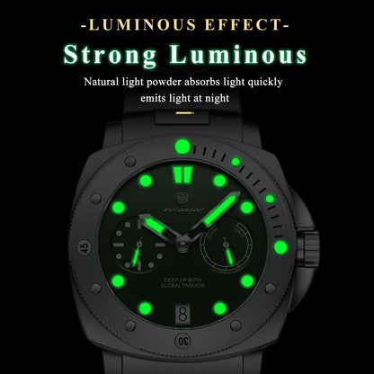 POEDAGAR Luxury Man Wristwatch Top Luminous Waterproof Date Men Clock High Quality Stainless Steel Men's Quartz Watches Male+Box