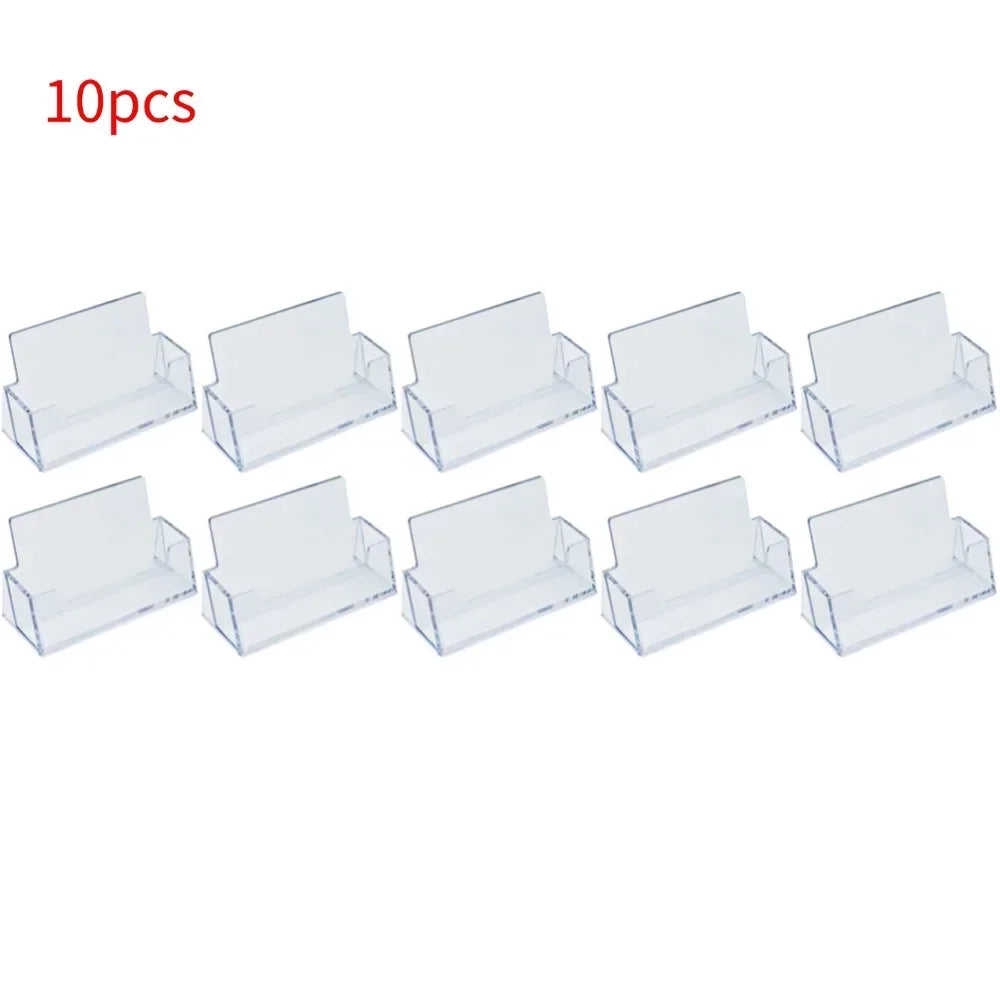 Clear Business Card Holder Organizer Office Desk Display Stand Memo Counter Accessories Tabletop Business Card Holder Case Box - Urbizia