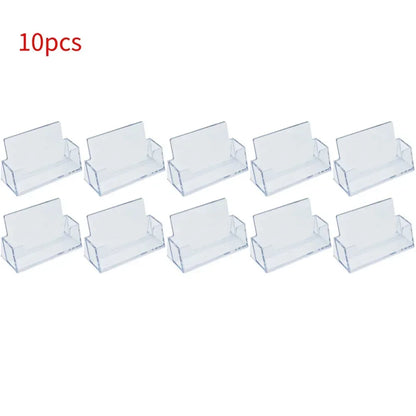 Clear Business Card Holder Organizer Office Desk Display Stand Memo Counter Accessories Tabletop Business Card Holder Case Box - Urbizia