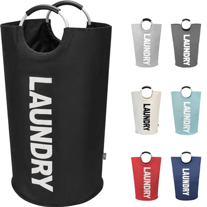 90L Large Laundry Basket, Collapsible Laundry Bag, Freestanding Tall Clothes Hamper, Foldable Washing Bin