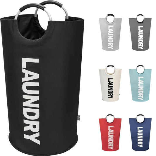 90L Large Laundry Basket, Collapsible Laundry Bag, Freestanding Tall Clothes Hamper, Foldable Washing Bin