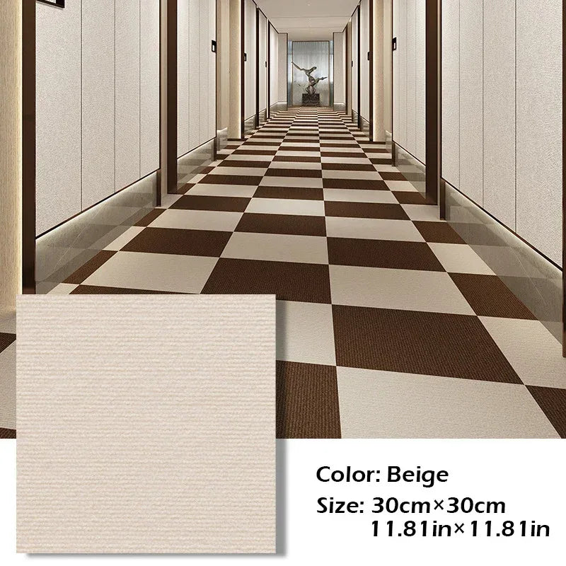 30x30cm DIY Modern Carpet Self-adhesive Anti Slip Block Fully Spread Floor Mat Bedroom Study Office Can Be Cut - Urbizia