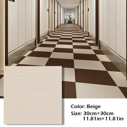 30x30cm DIY Modern Carpet Self-adhesive Anti Slip Block Fully Spread Floor Mat Bedroom Study Office Can Be Cut - Urbizia