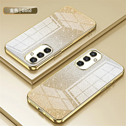FLYKYLIN Luxury Gradient Glitter Bling Plating Case For Samsung Galaxy S24 S23 S21 Fe S22 Plus Ultra 5G Soft Silicone Back Cover