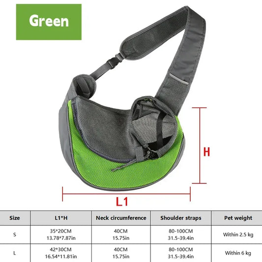 1Pc Dog out backpack,Dog Sling Carrier Breathable Mesh Travel Crossbody Bag For Puppy Cat Hiking Camping - Urbizia
