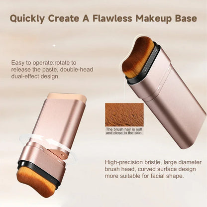 Life Girls Watery Double-Headed Foundation Stick with Brush, Natural Long-Lasting Flawless Makeup For Facial Concealer Cosmetics - Urbizia
