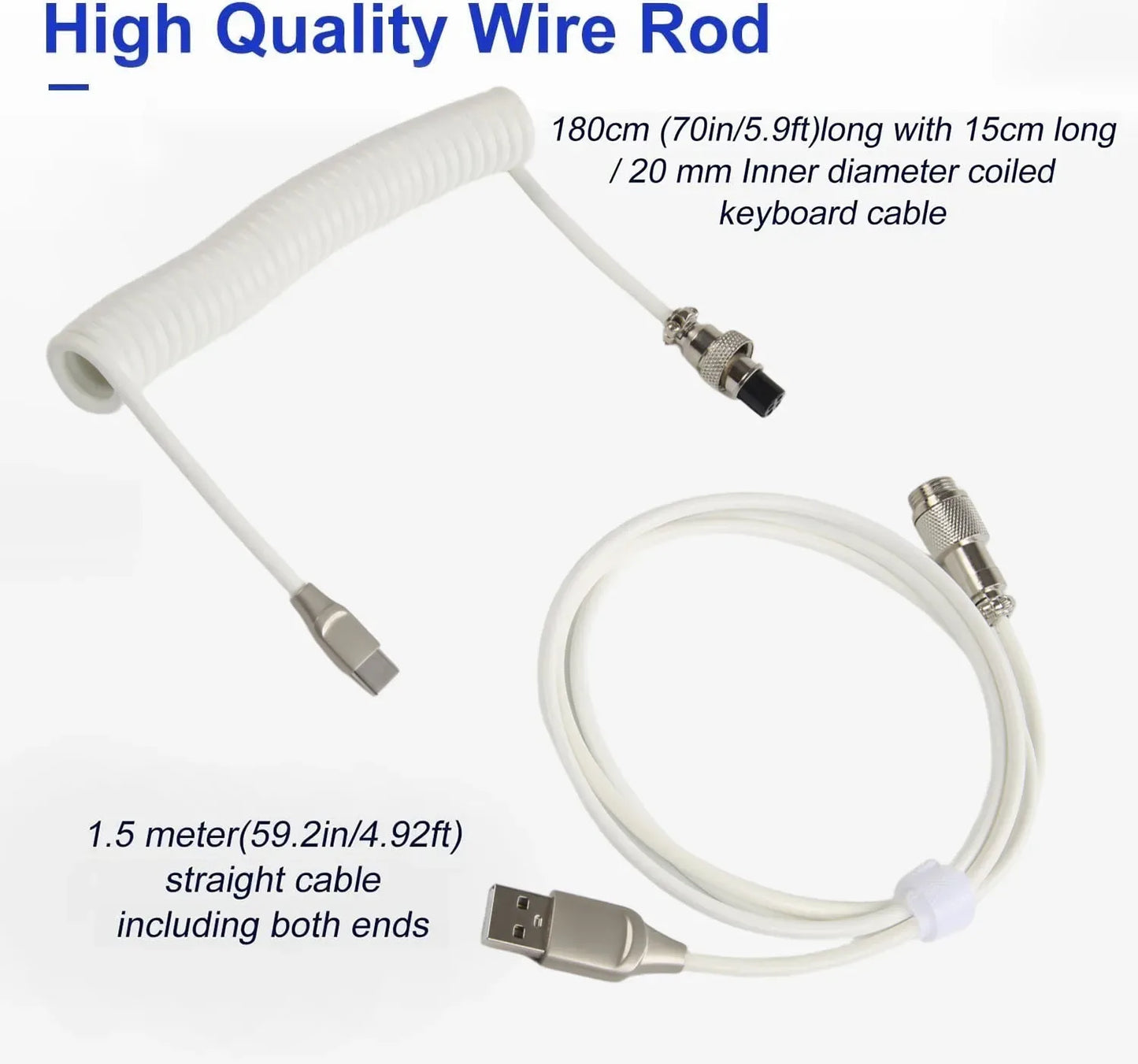 Mechanical Keyboard Coiled USB-C Aviator Cable
