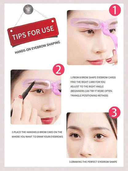 8Pcs Reusable Eyebrow Stencils,Eyebrow Shaping Kit,Eyebrow Makeup Template,Eyebrow Shaper-8 Styles For Different Eyebrow Shapes