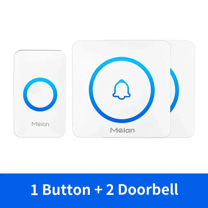Meian Smart Home Doorbell Wireless Security Doorbell IP65 Waterproof Outdoor Door Bell 60 Songs 5 Volume Adjustable Chime Kit - Urbizia