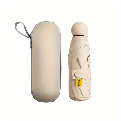 1pc Anti-Uv Mini Umbrella For Sunny And Rainy Days, Portable With Uv Coating And 6 Reinforced Ribs