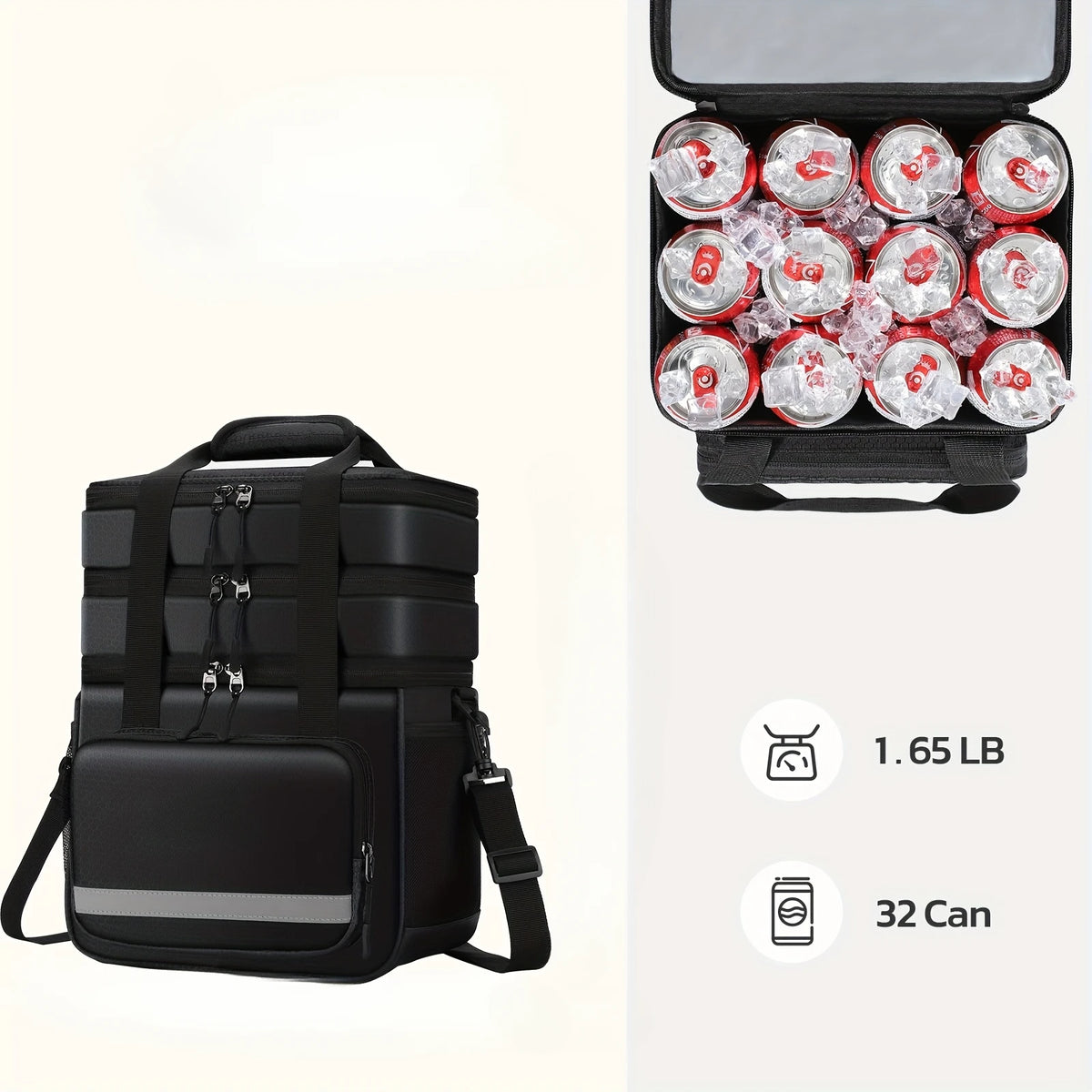 Insulated Lunch Bag|Leak-proof Polyester Cooler Tote with PVC Lining|Adjustable Shoulder Strap and Side Mesh Pockets.