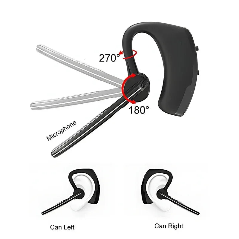 New V8 Wireless Bluetooth Single Earphone With HD Mic Stereo Headset Handsfree Call Business Headphone For Sports Driving Travel - Urbizia