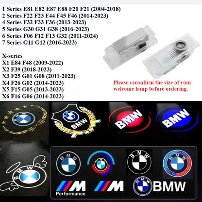2/4pcs The car LED welcome light is suitable for BMW 2 Series F22F23F44F45F46 14-23 /4 Series F32F33613-23 projection lamp.
