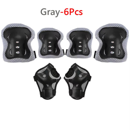 6 in 1 Knee Pads Elbow Pads with Wrist Guards for Ages 3-10, Protective Gear for Skating, Cycling, Biking,Roller Skates,Scooters