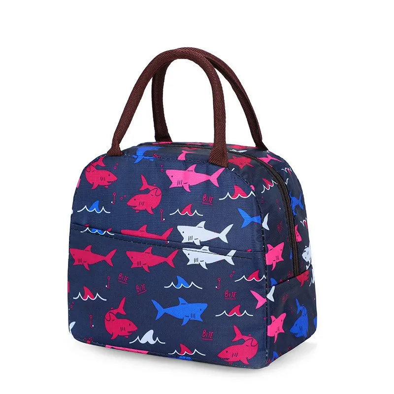 Japanese Style Fresh Student Lunch Bag Insulated Meal Container Carrier for Office Workers Handheld Thermal Bento Bag