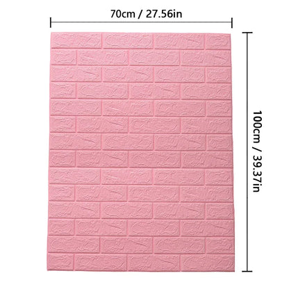 70cmx1m/2m/3m/5m/10m Wallpaper Brick 3D Wall Sticker Foam Self Adhesive DIY Living Room Decor Waterproof Paper - Urbizia