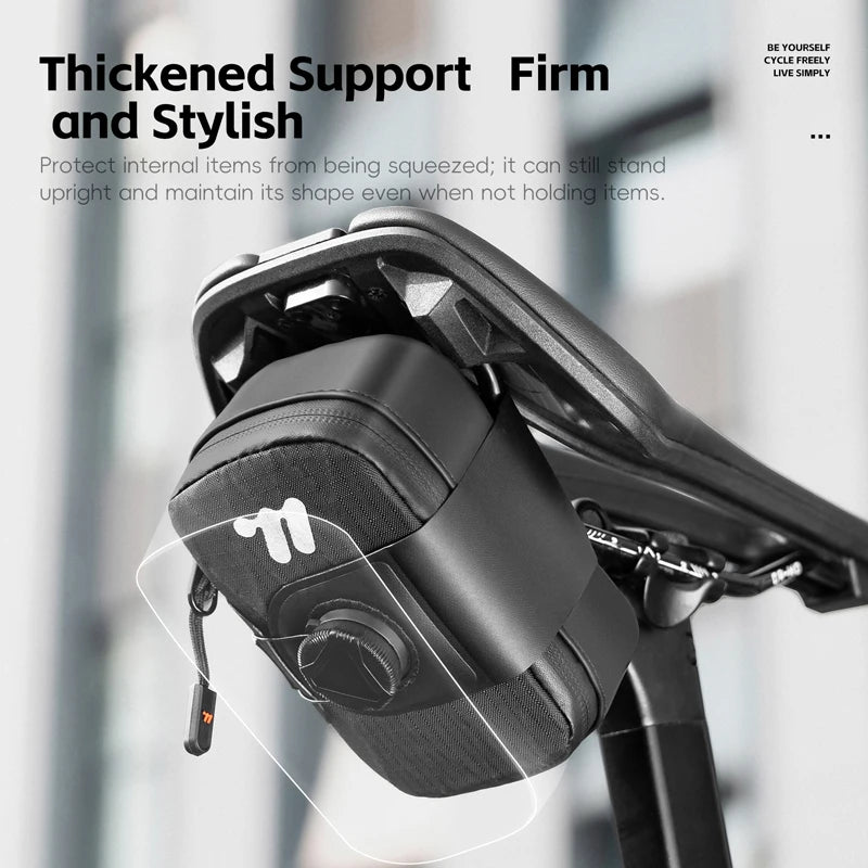 WEST BIKING Bicycle Saddle Bag 0.2L Knob Self Locking Tail Bag Portable Cycling Tool Bag Waterproof Bike Bag Bike Accessories