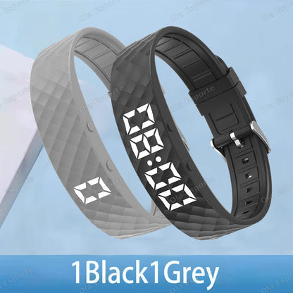 2026 Outdoor Smartwatch Sports Bracelet Vibration Alarm Clock Reminder Sleep Monitoring 24 Hours Pedometer Rechargeable Bracelet