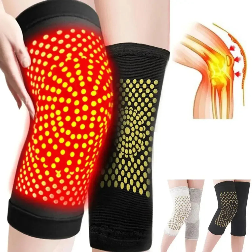Self Heating Knee Pads,Warm Wormwood Self Heating Knee Brace Support, Long Compression Sleeve for Arthritis Joint Pain Relief - Urbizia