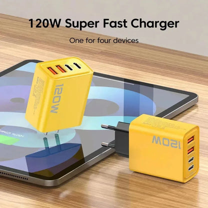 4-Port USB-C Quick Charger PD 120W - Urbizia