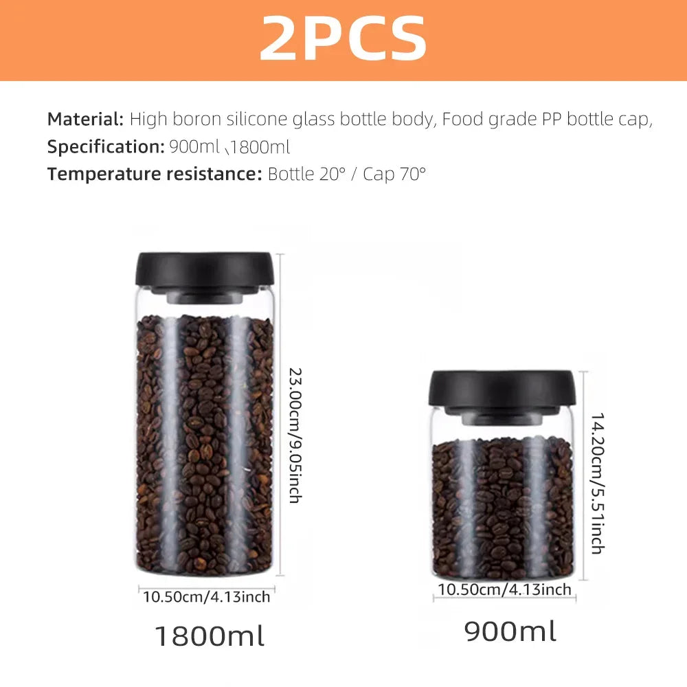 Airtight Glass Storage Jar for Coffee, Tea & Food