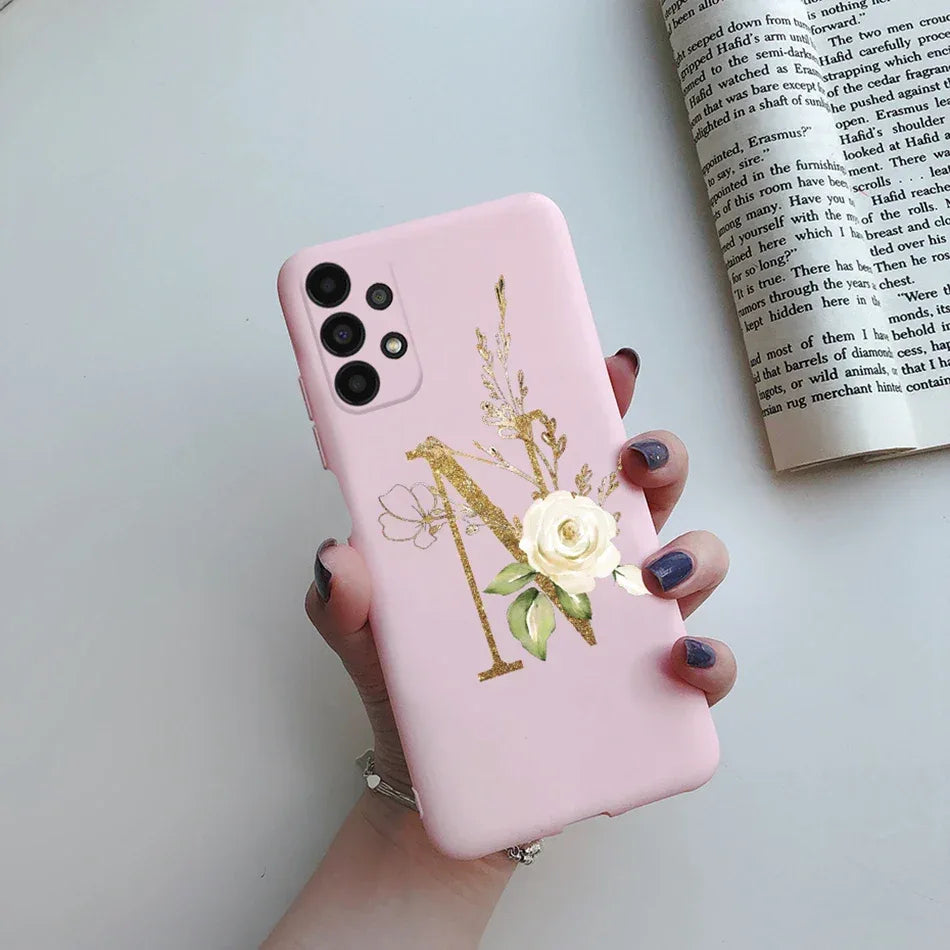 Flower Alphabet Soft TPU Case for Samsung Galaxy A Series