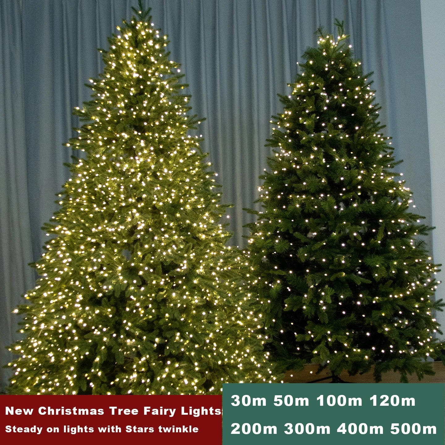 Stars Twinkle Christmas Garland String Lights