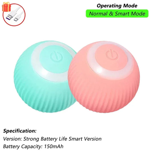 Dog Cat Interactive Ball Toy Automatic Rolling Ball Faux Tail Rechargeable Smart Pet Electric Toy Dog Cat Training Imitate Mouse - Urbizia