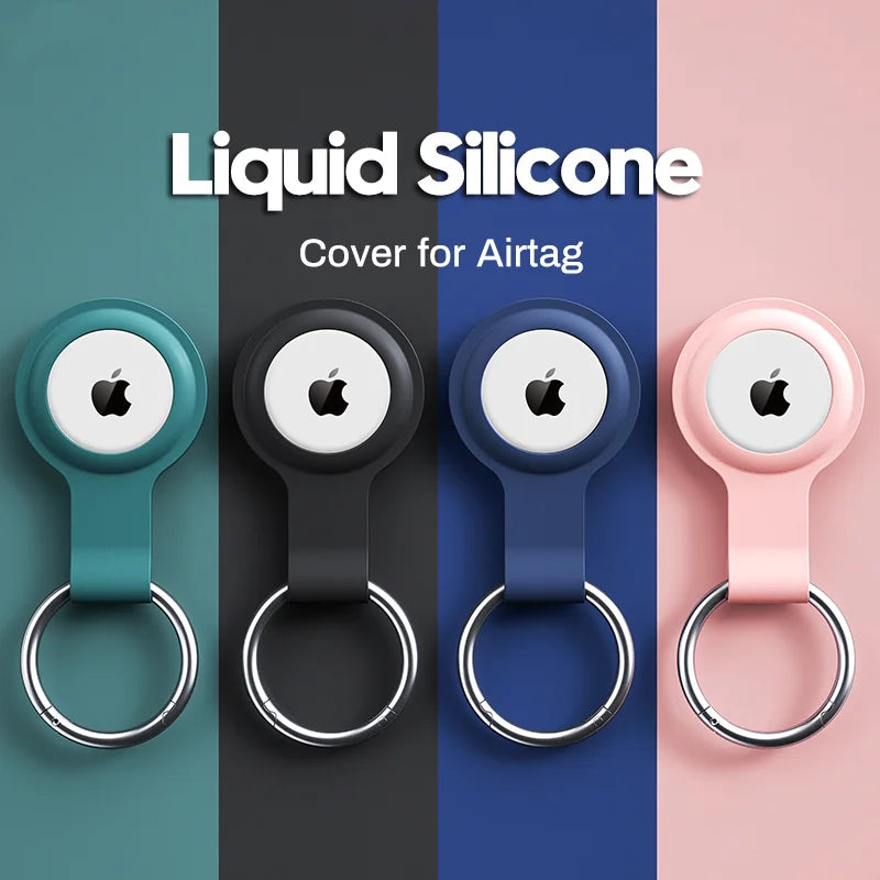 Silicone Protective Case for Apple AirTag with Keychain