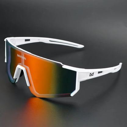 MWWIN Fashion Cycling Glasses Sunglasses for Men UV400 Women Bike Eyewear Road Bicycle Driving Outdoor Sport Marathon Triathlon