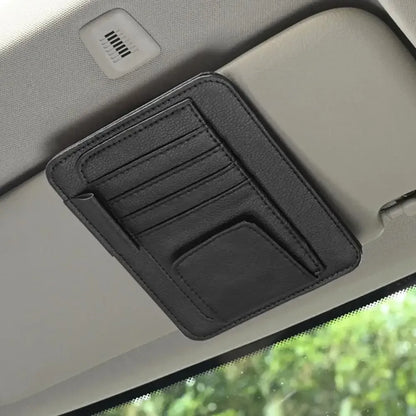 Car Sun Visor Organizer Multi-Pocket Business Card Storage Management Sunglasses Holder Visor Accessories Auto Interior - Urbizia