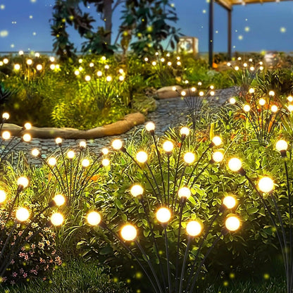 6/8/10 LED Solar Powered Garden Lights Firefly Lights Outdoor Waterproof Vibrant Swaying Lights for Patio Pathway Decoration