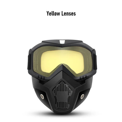 Motocross Goggles Outdoor Unisex Cycling Riding Skiing Windproof Goggles Eyewear With Detachable Mask Protection Motorcycle