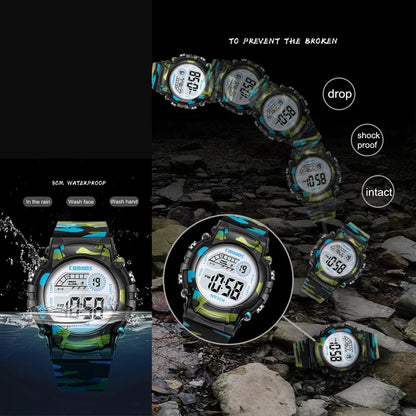 Sport Digital Watch for Kids Waterproof Luminous Children's Electronic LED Watch Fashion Multi-function Week Display Kids Watch