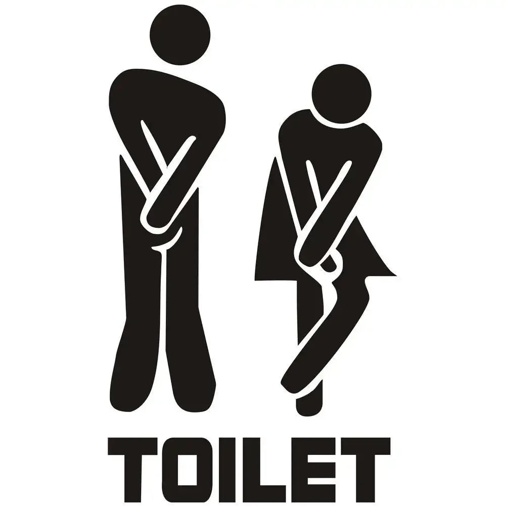 Creative Funny Toilet Wall/Door Stickers Bathroom Decoration Waterproof Decals Vinyl Wallpaper Poster Home Decor The Wall O E0O8 - Urbizia