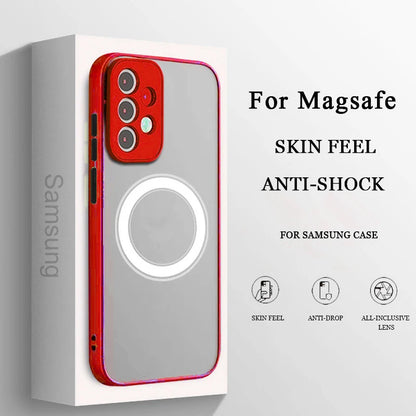 Luxury Magnetic Wireless Charge Case For Samsung A53 A54 A55 A52 A52S A35 A34 A33 A32 A14 A12 A13 A71 5G Shockproof Matte Cover
