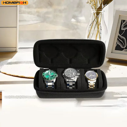 Travel Case for Watch with 3 Slots Rigid High-Quality Watch Storage Organizer Protective Box for Jewelry And Accessories