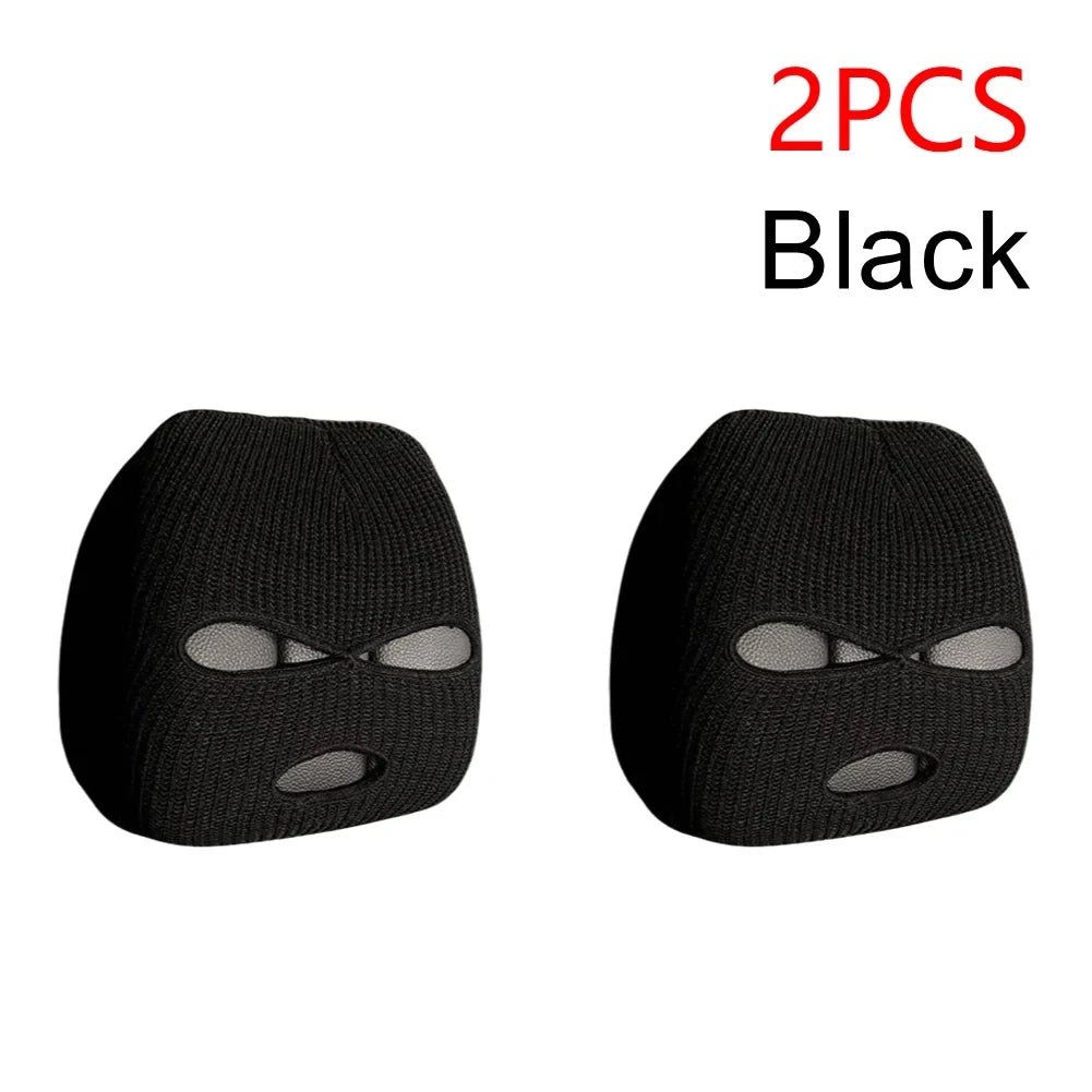 Universal Car Headrest Cover Funny Car Seat Face Mask Ski Mask Wrap Protection Vehicle Front Head Rest Protectors Accessories