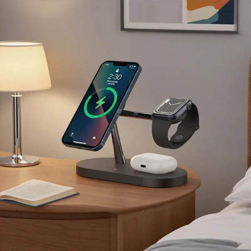 3 in 1 Wireless Charger Stand For iPhone 12/13/14/15/16/17 Fast Charging Station for Apple Watch 10 9 8 7 6 5 4 Airpods 2 3 Pro - Urbizia