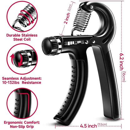 5-60Kg Adjustable Heavy Hand Gripper Fitness Hand Exerciser Grip Wrist Training Finger Gripper Hand Strengthener For Patient - Urbizia