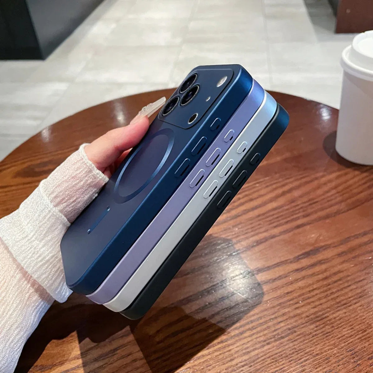 Metallic Paint MagSafe Soft Case for iPhone Wireless Charge