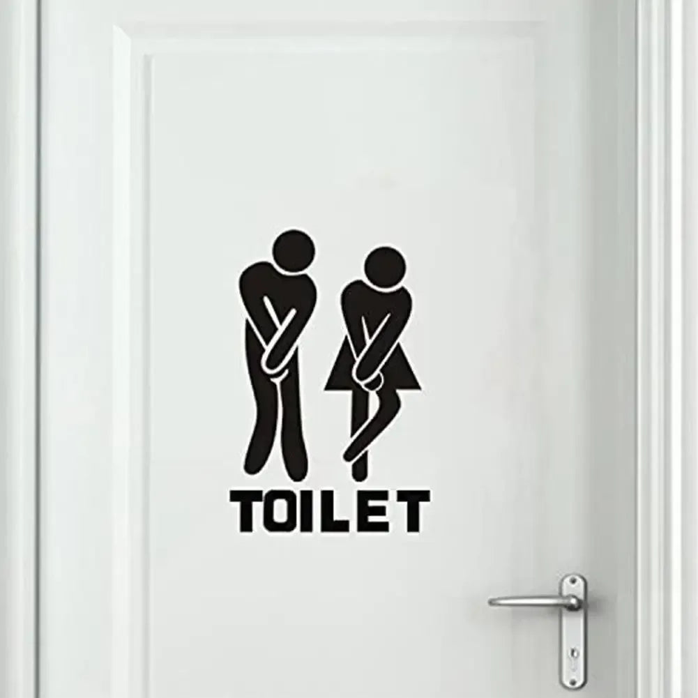 Creative Funny Toilet Wall/Door Stickers Bathroom Decoration Waterproof Decals Vinyl Wallpaper Poster Home Decor The Wall O E0O8 - Urbizia