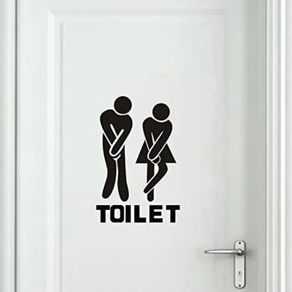 Creative Funny Toilet Wall/Door Stickers Bathroom Decoration Waterproof Decals Vinyl Wallpaper Poster Home Decor The Wall O E0O8 - Urbizia