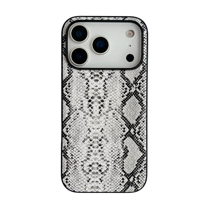 Snake Lichi Pattern Leopard Print PU Leather Case For iPhone18 17 Air 16 15 14 Plus Pro Max Shockproof Rugged Protect Back Cover