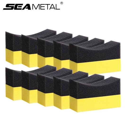 U-Shape Car Tyre and Wheel Cleaning Sponge Set – 5 or 10 Pcs