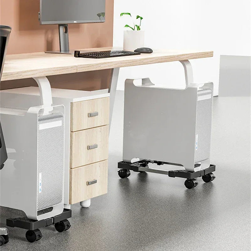 Computer Tower Stand, Adjustable Mobile CPU Stand, CPU Holder PC Tower Stand with Rolling Caster Wheels, Pc Floor Riser Stand - Urbizia
