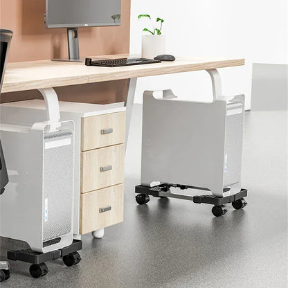 Computer Tower Stand, Adjustable Mobile CPU Stand, CPU Holder PC Tower Stand with Rolling Caster Wheels, Pc Floor Riser Stand - Urbizia