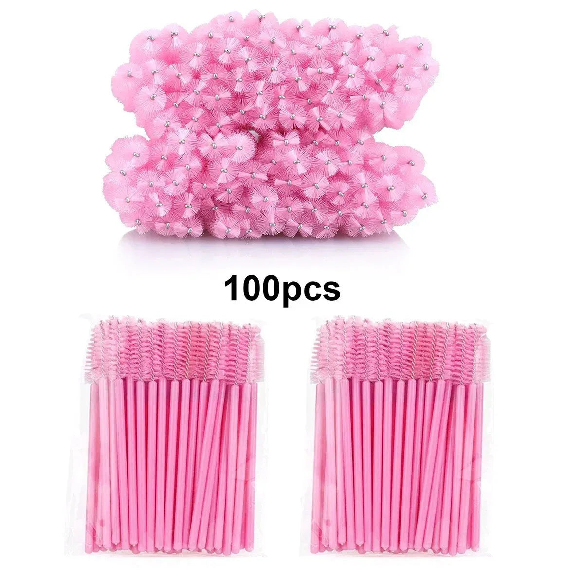 100pcs Disposable Eyelash Spoolie Brushes