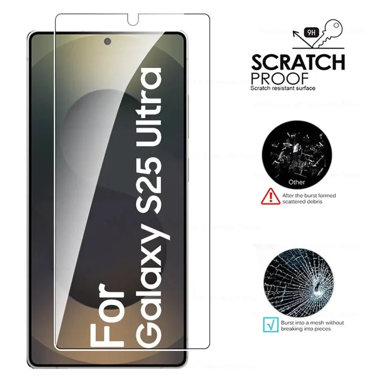 4Pcs 9H Screen Protector Suitable SBg for Samsung galaxy S25 S24 Ultra S23 S22 S21 Plus Tempered Glass For Samsung S25 FE Glass