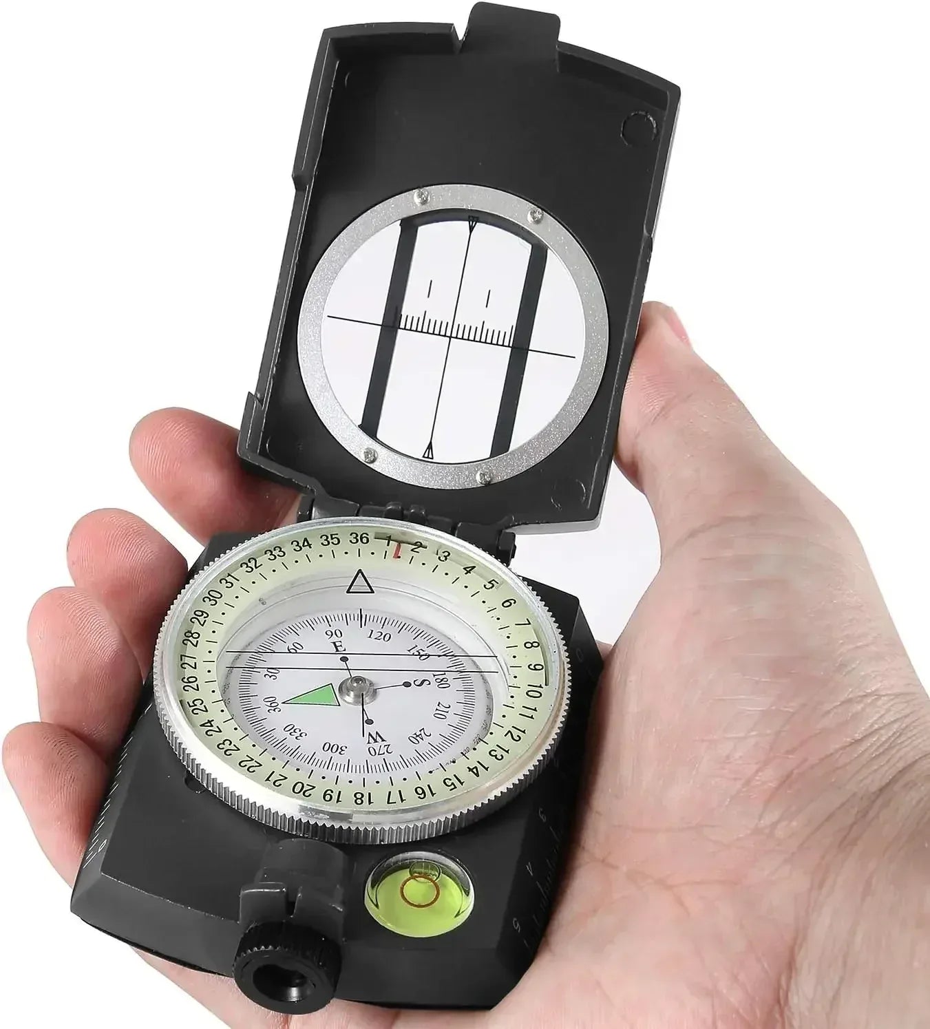 Tactical Survival Compass High Precision Professional Metal Sight Compass Luminous for Outdoor Hiking Climbing Exploring Geology - Urbizia